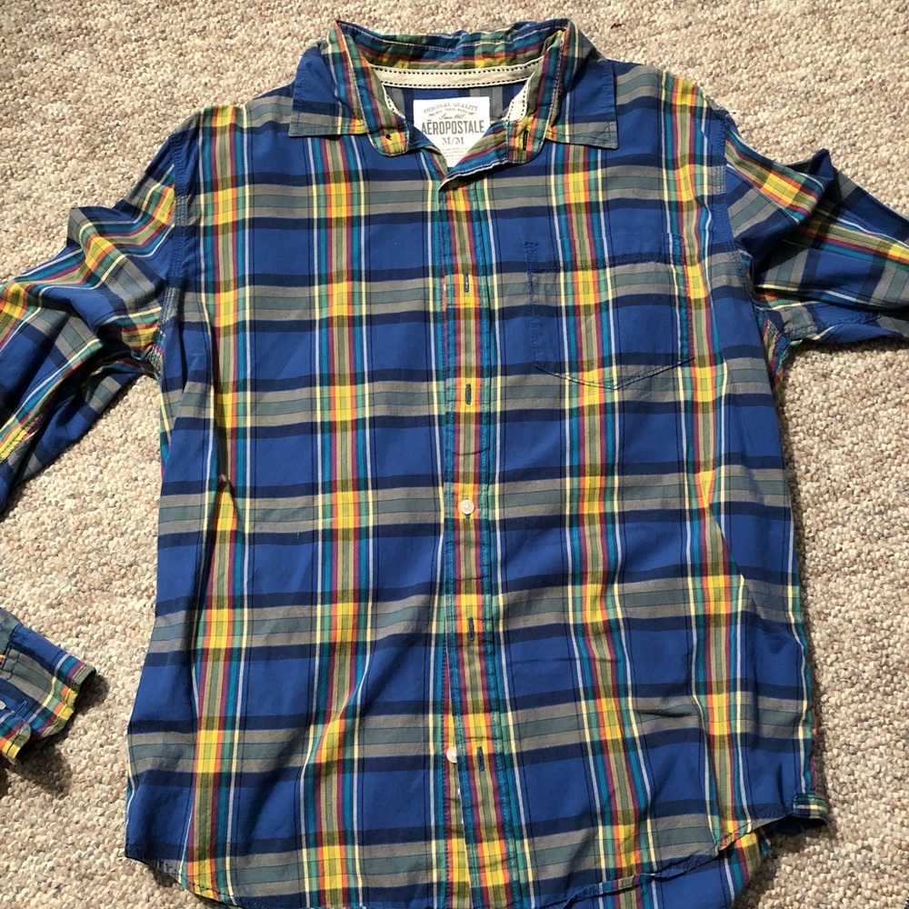 Men’s Aeropostale Blue Medium Button Down Shirt
